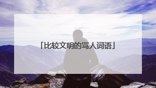 比较文明的骂人词语