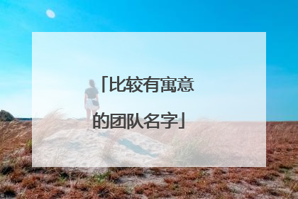 比较有寓意的团队名字