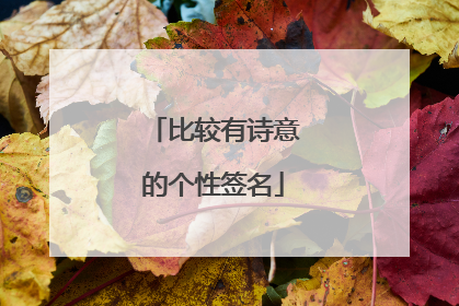 比较有诗意的个性签名
