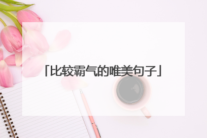 比较霸气的唯美句子