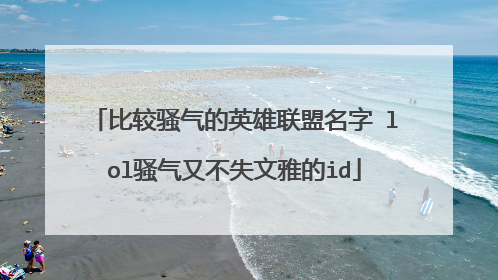 比较骚气的英雄联盟名字 lol骚气又不失文雅的id