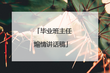 毕业班主任煽情讲话稿