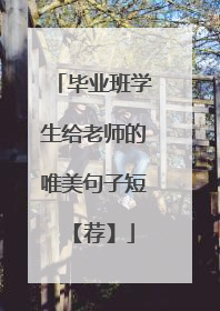 毕业班学生给老师的唯美句子短 【荐】