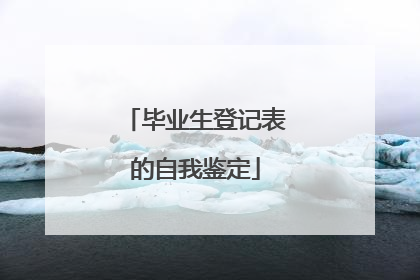 毕业生登记表的自我鉴定