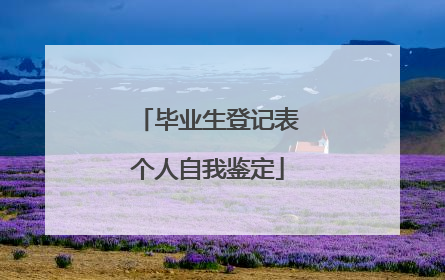 毕业生登记表个人自我鉴定