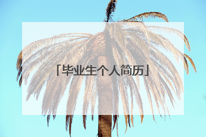 毕业生个人简历