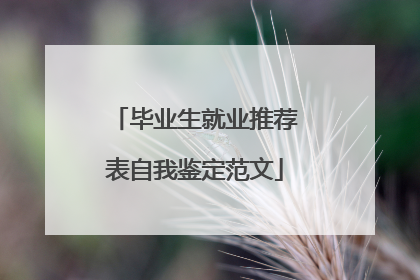 毕业生就业推荐表自我鉴定范文