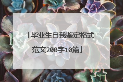毕业生自我鉴定格式范文200字10篇