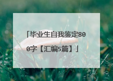 毕业生自我鉴定800字【汇编5篇】