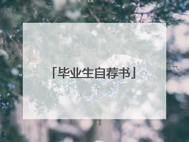 毕业生自荐书