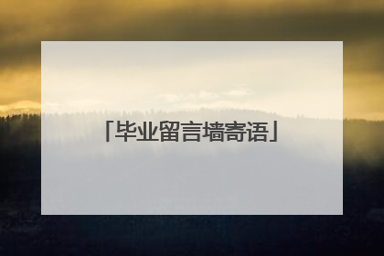 毕业留言墙寄语