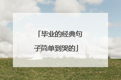 毕业的经典句子简单到哭的