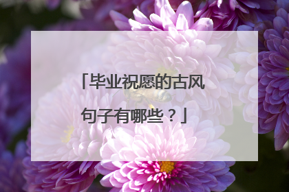 毕业祝愿的古风句子有哪些？