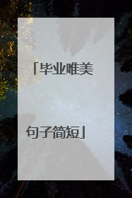 毕业唯美句子简短