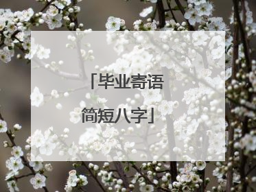 毕业寄语简短八字