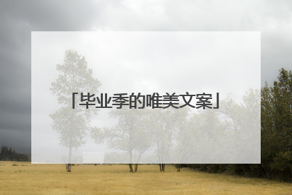 毕业季的唯美文案