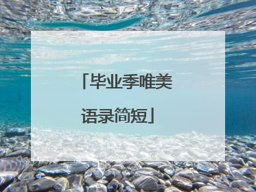 毕业季唯美语录简短