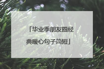 毕业季朋友圈经典暖心句子简短