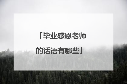 毕业感恩老师的话语有哪些