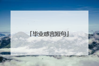 毕业感言短句