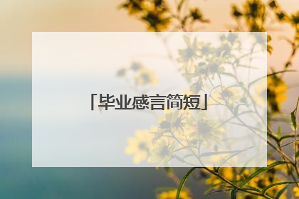 毕业感言简短