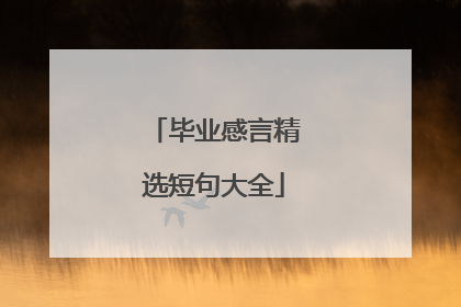 毕业感言精选短句大全