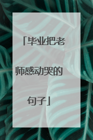 毕业把老师感动哭的句子