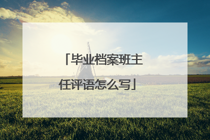 毕业档案班主任评语怎么写