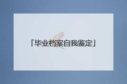 毕业档案自我鉴定