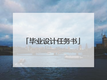 毕业设计任务书