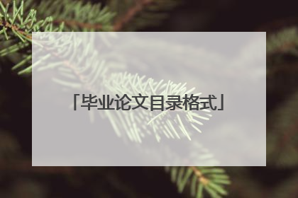 毕业论文目录格式