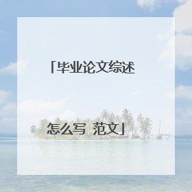 毕业论文综述怎么写 范文