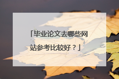 毕业论文去哪些网站参考比较好?