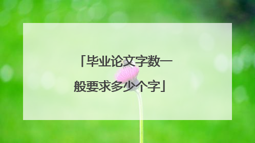 毕业论文字数一般要求多少个字