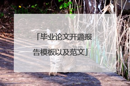 毕业论文开题报告模板以及范文