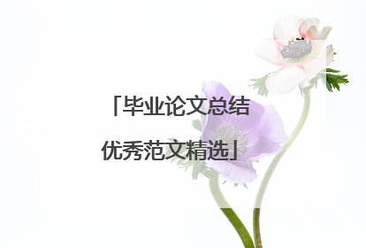 毕业论文总结优秀范文精选