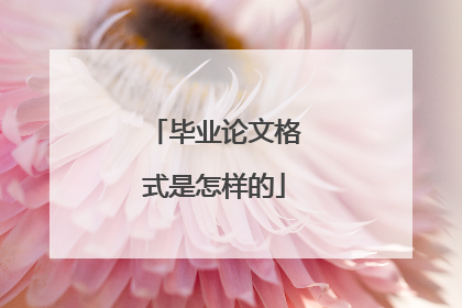 毕业论文格式是怎样的