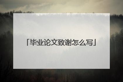 毕业论文致谢怎么写