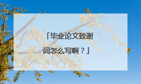 毕业论文致谢词怎么写啊？