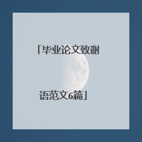 毕业论文致谢语范文6篇