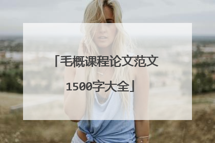 毛概课程论文范文1500字大全