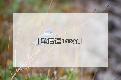 歇后语100条