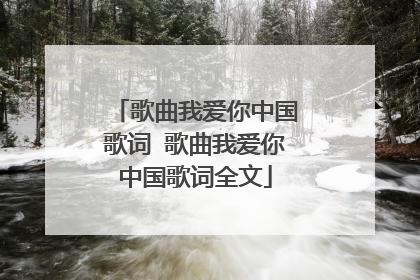 歌曲我爱你中国歌词 歌曲我爱你中国歌词全文