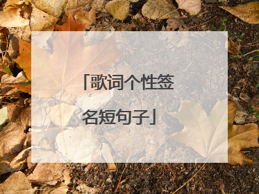 歌词个性签名短句子