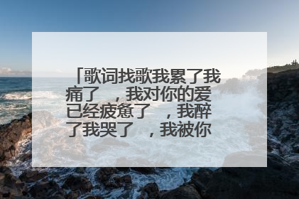 歌词找歌我累了我痛了 ，我对你的爱已经疲惫了 ，我醉了我哭了 ，我被你的爱彻底伤透了 ，爱过了心碎了 ，