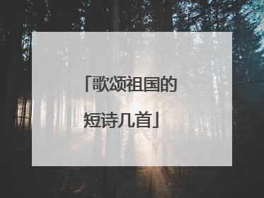歌颂祖国的短诗几首