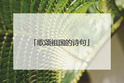 歌颂祖国的诗句