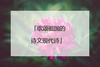 歌颂祖国的诗文现代诗