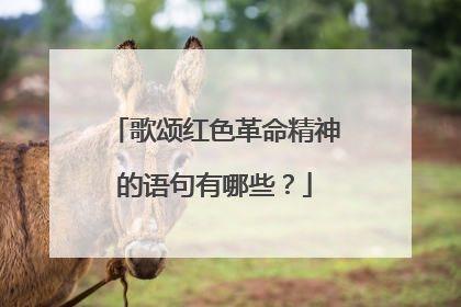 歌颂红色革命精神的语句有哪些？