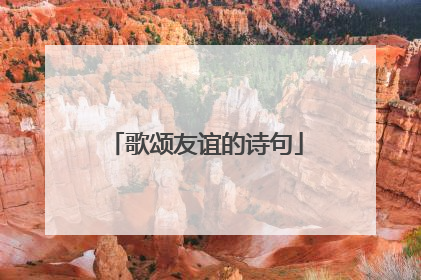 歌颂友谊的诗句